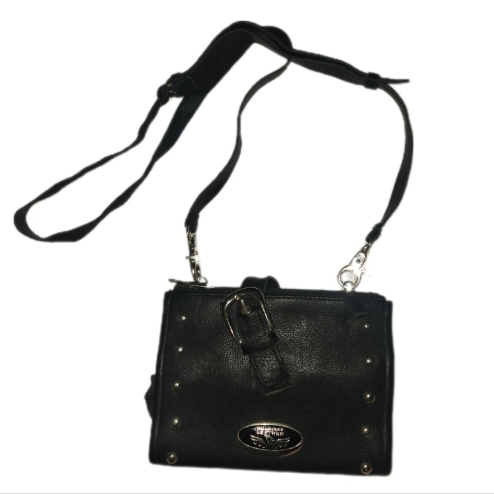 Genuine Milwaukee Leather Black Belt Bag EUC LIKE NEW